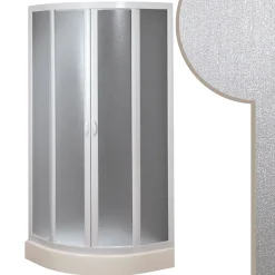 Forte Cabine douche demi-circulaire 90x90 CM en acrylique mod. Smart avec ouverture culissante