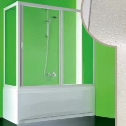 Forte Cabine douche Pare-Baignoire 70x140 CM en acrylique mod. Plutone avec ouverture centrale