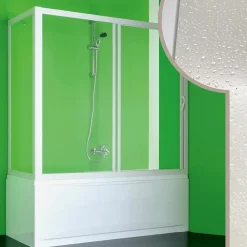 Pare-Baignoire|Forte Cabine douche Pare-Baignoire 70x160 CM en acrylique mod. Plutone avec ouverture laterale