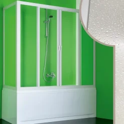 Pare-Baignoire|Forte Cabine douche Pare-Baignoire 75x170 CM en acrylique mod. Plutone 2 avec ouverture centrale