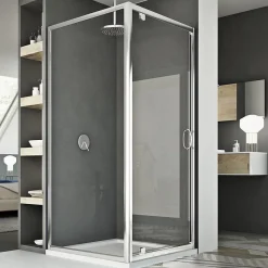 Idralite Cabine Douche 80x100 AP. 100 CM H185 transparent modèle Sintesi Duo 1 Portillon