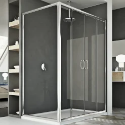 Idralite Cabine Douche 80x140 CM H185 transparent modèle Replay Duo 2 Portillons