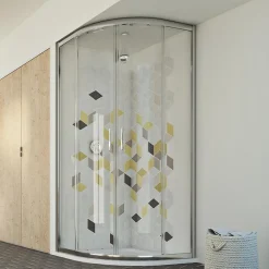 Cabine De Douche|Idralite Cabine Douche 90x90 H198 cm Demi-circulaire Transparent mod. Evolution