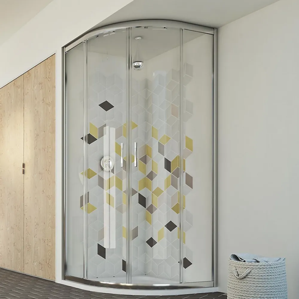 Cabine De Douche|Idralite Cabine Douche 90x90 H198 cm Demi-circulaire Transparent mod. Evolution