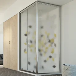 Idralite Cabine douche 80x110 Ouv. 110 CM 198 Opaque mod. Cristal Duo 2 Portes