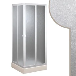 Cabine De Douche|Forte Cabine douche 80x80CM en acrylique mod. Smart avec ouverture centrale