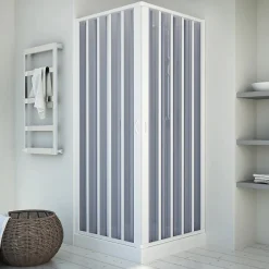 Cabine De Douche|Forte Cabine douche 90x90CM H185 en Plastique pvc modèle Energy avec l'ouverture centrale