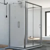 Cabine De Douche|Idralite Cabine douche 90x140x90 CM H185 transparent modèle Replay Trio avec 1 portillon