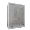 Cabine De Douche|Forte Cabine parois de douche 3 côtés coulissantes 70x120x70 cm H 200 en PVC Blanc Verre Transparent mod. Glax 3 lati