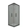 Forte Cabine parois de douche angulaire coulissante 110x120 cm H 200 en PVC Noir Matt Verre Transparent mod. Kolors