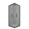 Cabine De Douche|Forte Cabine parois de douche angulaire coulissante 110x120 cm H 200 en PVC Anthracite Verre Transparent mod. Kolors