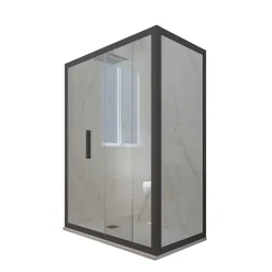 Forte Cabine parois de douche angulaire coulissante 70x120 cm H 200 en PVC Anthracite Verre Transparent mod. Deco Duo