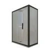 Cabine De Douche|Forte Cabine parois de douche angulaire coulissante 70x110 cm H 200 en PVC Noir Matt Verre Transparent mod. Deco Duo