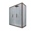 Cabine De Douche|Forte Cabine parois de douche coulissante 90x130 cm H 200 en PVC Chocolat Verre Transparent mod. Glam Duo