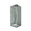 Forte Cabine parois de douche coulissante 3 côtés 70x120x70 cm H 200 en PVC Gris argent Verre Transparent mod. Kolors Trio