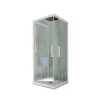 Cabine De Douche|Forte Cabine parois de douche coulissante 3 côtés 80x100x80 cm H 200 en PVC Blanc Matt Verre Transparent mod. Kolors Trio