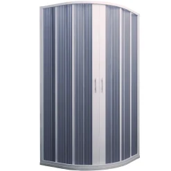 Forte Cabine parois douche demi-circulaire en Plastique pvc 100x100 h 185 mod. Flex avec ouverture centrale
