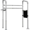 Wc Pmr|Homcom Cadre de sécurité de toilettes - cadre de toilettes réglable - barres d'appui rembourrées pour toilettes - alu. EVA gris