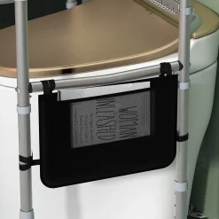 Wc Pmr|Homcom Cadre de sécurité de toilettes - cadre de toilettes réglable - barres d'appui rembourrées pour toilettes - alu. EVA gris