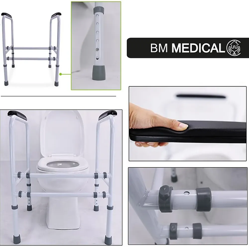 Wc Pmr|Bm Medical Cadre de toilette autoportant - Bm Médical CT-50- Réglable en hauteur et en largeur
