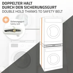 Etendoir À Linge|Ml-Design Cadre intermédiaire universel pour lave-linge avec porte-serviettes coulissante