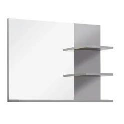 Trend Team CANCUN - Meuble de salle de bain. Miroir avec tablettes, LED non inclu, mélaminé gris ciment. L - H - P : 72 - 57 - 20 cm.