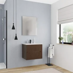 Ceramia 60 cm, meuble de salle de bain assemblé, couleur chêne (-5DW60)