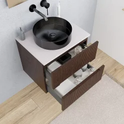 Ceramia 60 cm, meuble de salle de bain assemblé, couleur chêne (-5DW60)