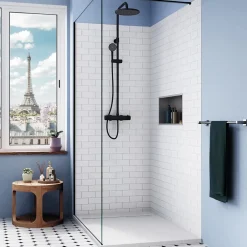 Ceramia Alda Receveur de douche 120x90cm en pierre de synthèse durable, blanc mat (ALD15-12090B)