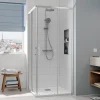 Porte De Douche|Ceramia CASCADA Porte de douche 80x80x195cm coulissante anticalcaire avec profilés chrome brillant (CERAHC8080C)