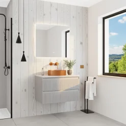 Meuble Sous-Vasque|Ceramia Nouveau meuble de salle de bain 80 cm, gris perle (-3LG80)