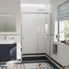 Ceramia PURA Porte de douche 120x195cm coulissante anticalcaire avec profilés Chrome brillant (CERAHP120C)