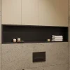 Niche De Salle De Bains|Ceramia Timeless Niche de Douche à encastrer, Acier Inoxydable 304, 120x28x10cm, Noir mat