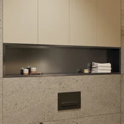 Ceramia Timeless Niche de Douche à encastrer, Acier Inoxydable 304, 120x28x10cm, Gun Métal brossé PVD