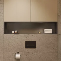 Ceramia Timeless Niche de Douche à encastrer, Acier Inoxydable 304, 120x28x10cm, Gun Métal brossé PVD