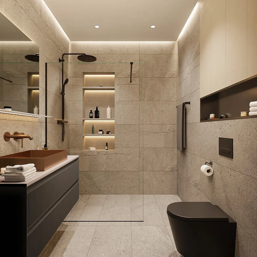 Ceramia Timeless Vasque à poser en Acier inoxydable 304, 55x38x11cm sans trop-plein + Bonde, Cuivre brossé PVD