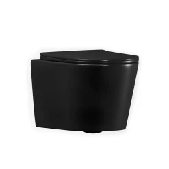 Ceramia Tornado Rimless WC suspendu 53,5 cm sans bride avec abattant SoftClose, effet Tornado Flush, noir mat (CE142010RTORPBKM)
