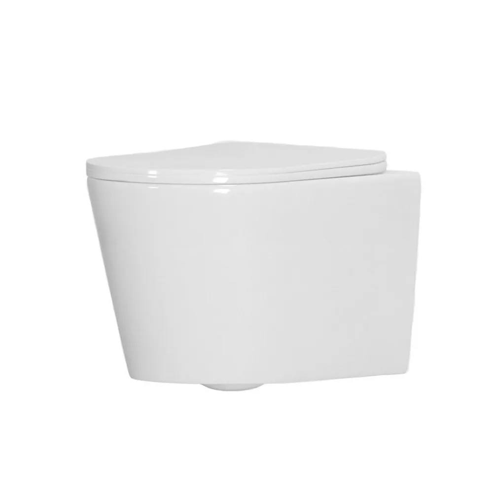 Wc Suspendu|Ceramia Tornado Rimless WC suspendu sans bride+,abattant SoftClose, effet Tornado Flush, blanc brillant (CE142010RTORP)