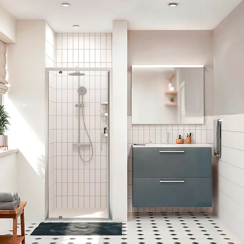 Ceramia Zenith Porte de douche 80x195cm pivotante anticalcaire avec profilés Chrome brillant (CERAHZ80C)