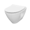 Wc Suspendu|Cersanit Mille Cuvette suspendue sans bride avec abattant softclose, Blanc (S701-454-ECO)