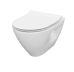 Wc Suspendu|Cersanit Mille Cuvette suspendue sans bride avec abattant softclose, Blanc (S701-454-ECO)