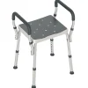 Siège De Douche|Homcom Chaise de douche tabouret de douche antidérapant - hauteur réglable, accoudoirs - alu HDPE gris