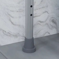 Homcom Chaise percée - Chaise de douche percée - hauteur réglable, seau amovible pliable - antidérapante - alu PVC gris