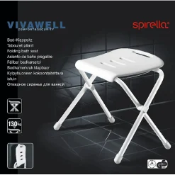 Siège De Douche|Spirella Chaise pliante rabattable de bain Chrome