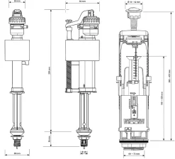 Chasse D'Eau|Flomasta Chasse d'eau + robinet flotteur bas , double bouton poussoir + étrier