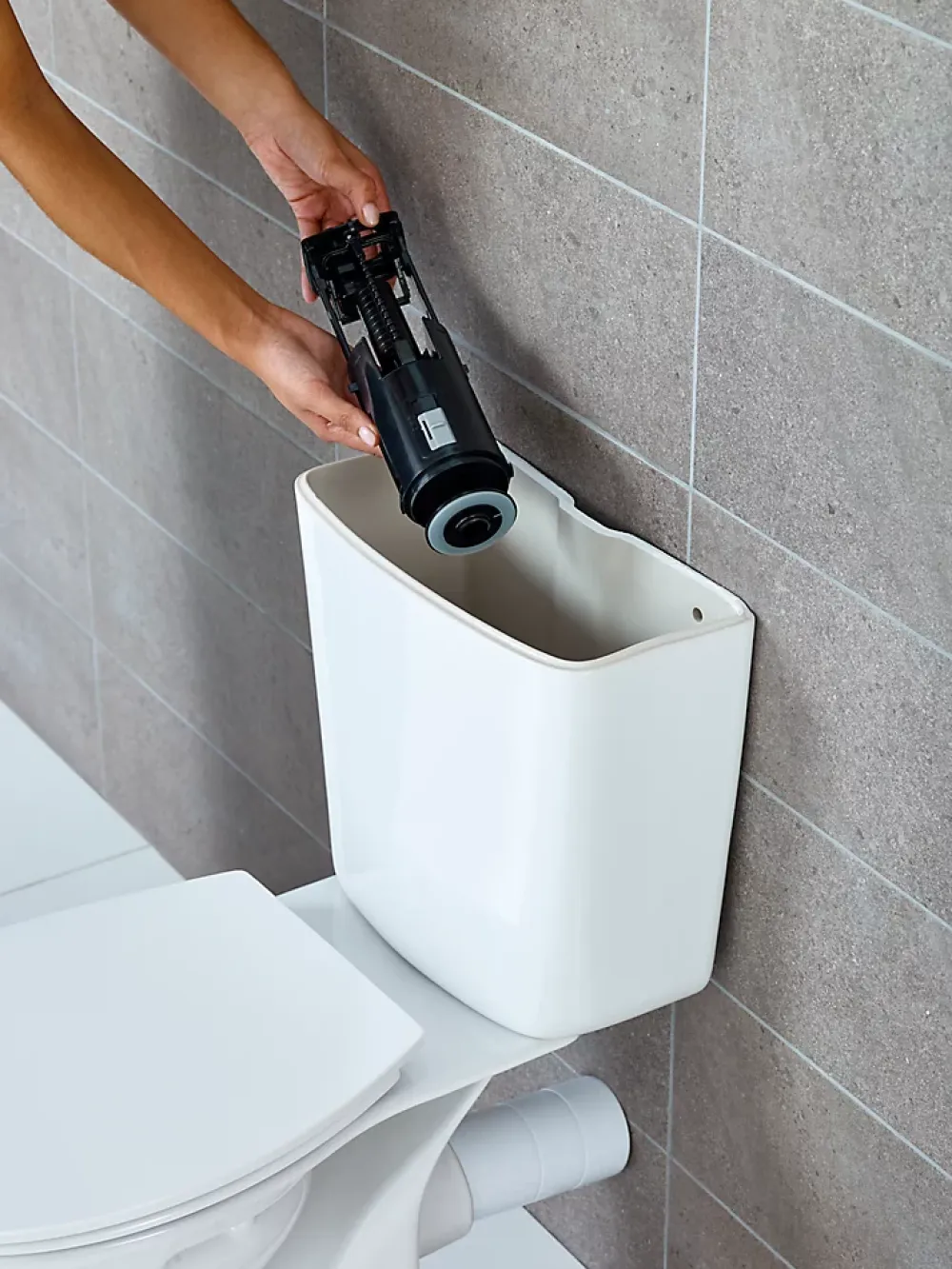 Flomasta Chasse d'eau - 2", Double bouton poussoir + tige