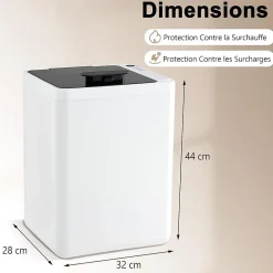 Giantex Chauffe-Serviettes 23 L,Ecran LED, Minuterie de 15 à 90 Min, pour Serviettes 114 x 178cm, Peignoirs, Couvertures, Blanc