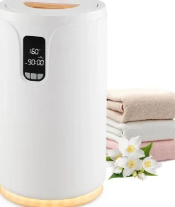 Giantex Chauffe-Serviettes 20L,avec Minuterie, 3 Lumière RGB et Verrouillage pour Spa, Peignoirs, Couvertures, Salle de Bain