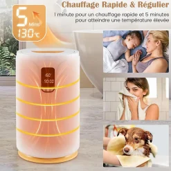 Giantex Chauffe-Serviettes 20L,avec Minuterie, 3 Lumière RGB et Verrouillage pour Spa, Peignoirs, Couvertures, Salle de Bain
