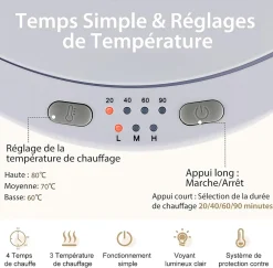 Giantex Chauffe-Serviettes Style Seau 23L, 3 Niveaux Chauffage 60-80Celsius & Minuterie 20-90min, Chauffe-Serviettes, Blanc
